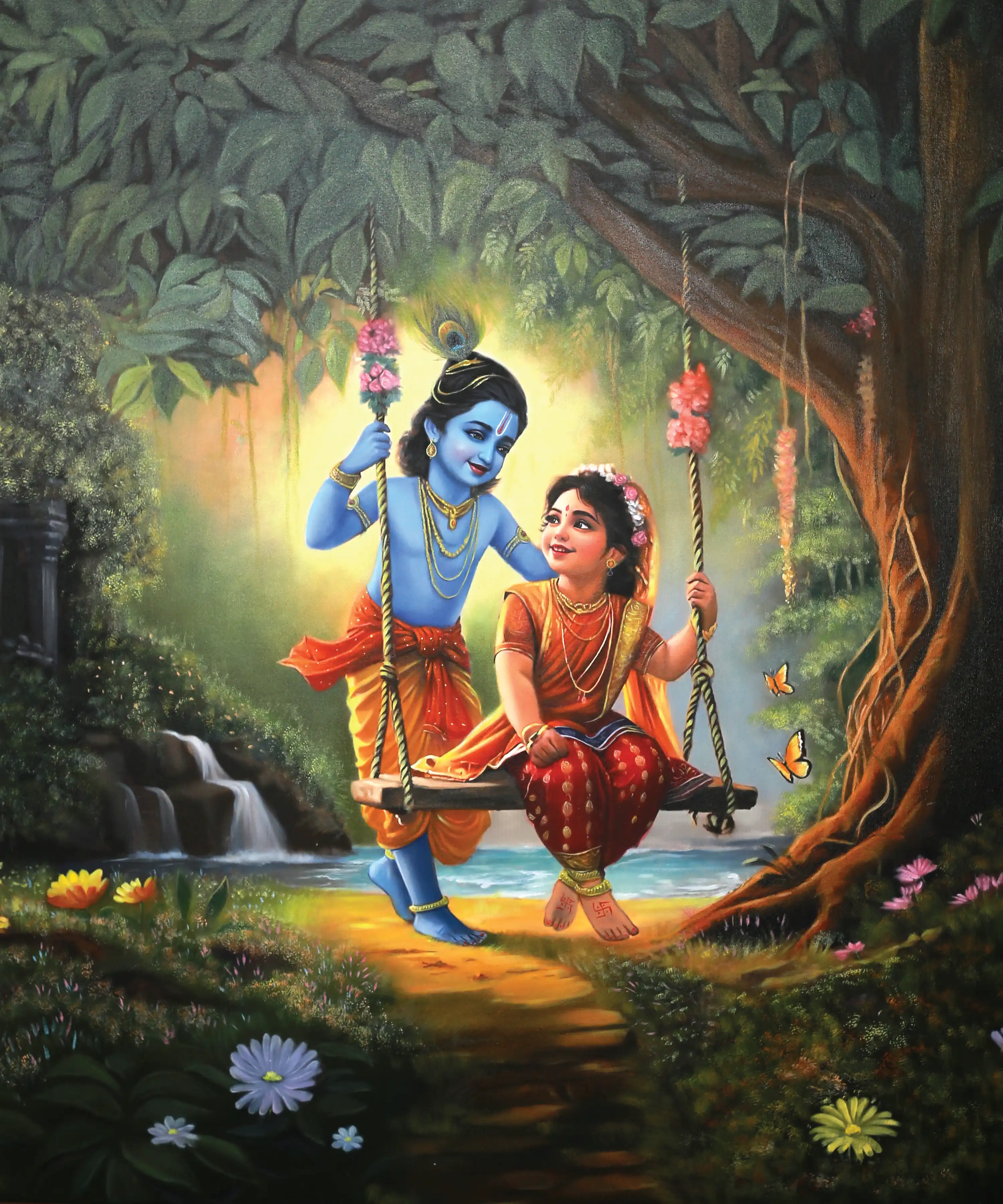 Radha Krishna on Swing